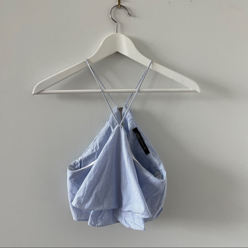 Zara light blue stripes tank top